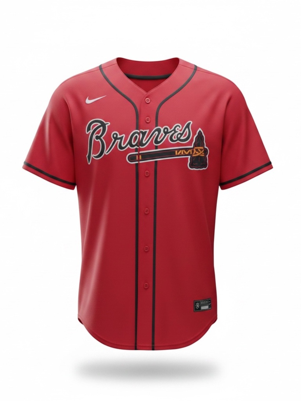 Atlanta Braves - Matt Olson Red Button-Up Jersey-NWT